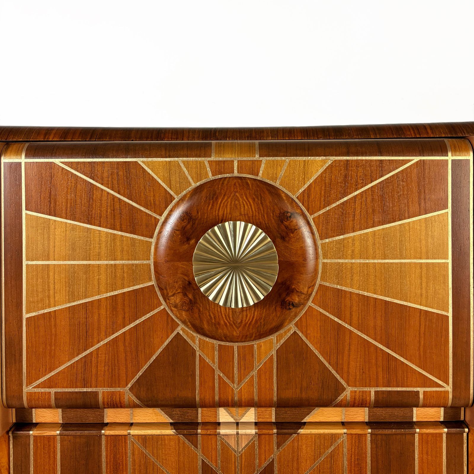 Art Deco Beautility Cocktail Cabinet In Walnut With Gold Detailing photo vinterior