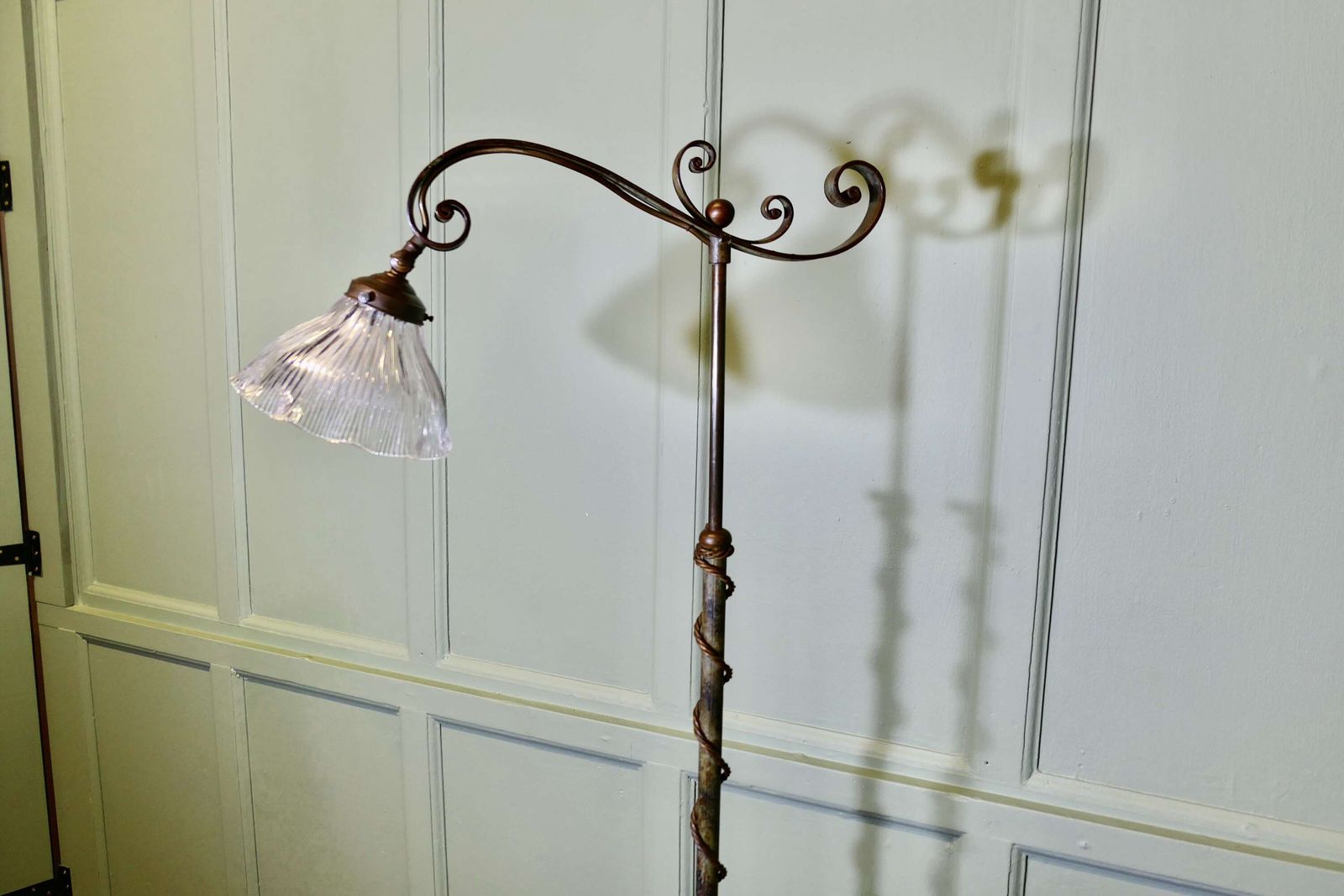 Very Unusual Arts And Crafts Telescopic Floor Lamp photo for sale