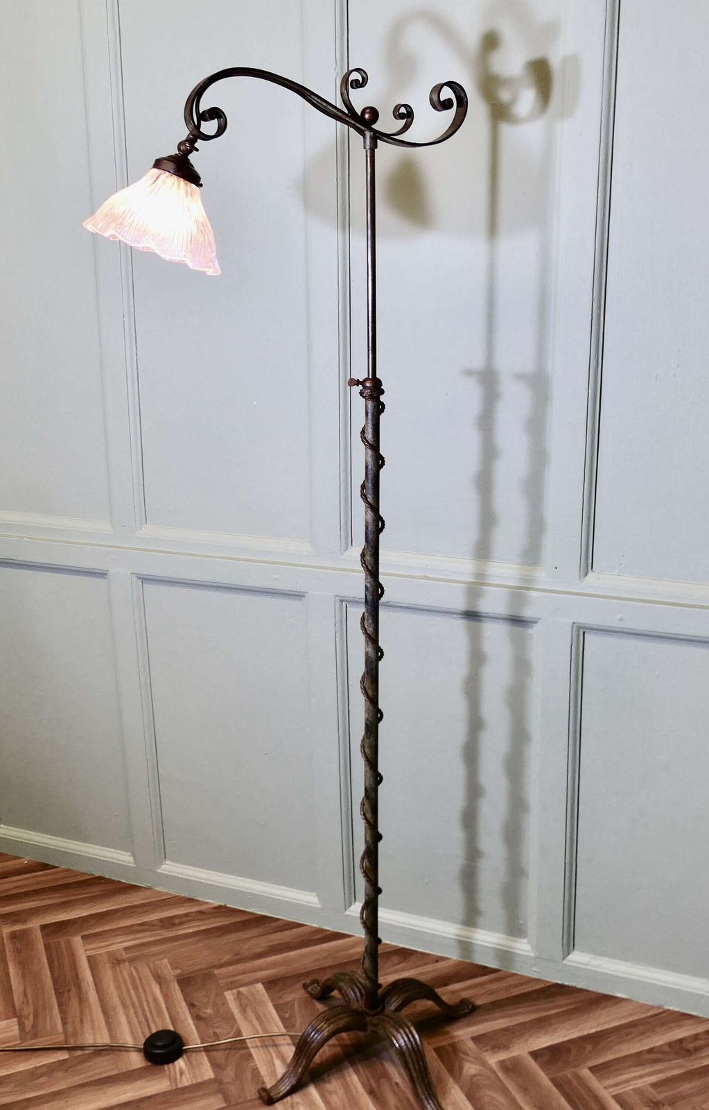 photo for sale Very Unusual Arts And Crafts Telescopic Floor Lamp