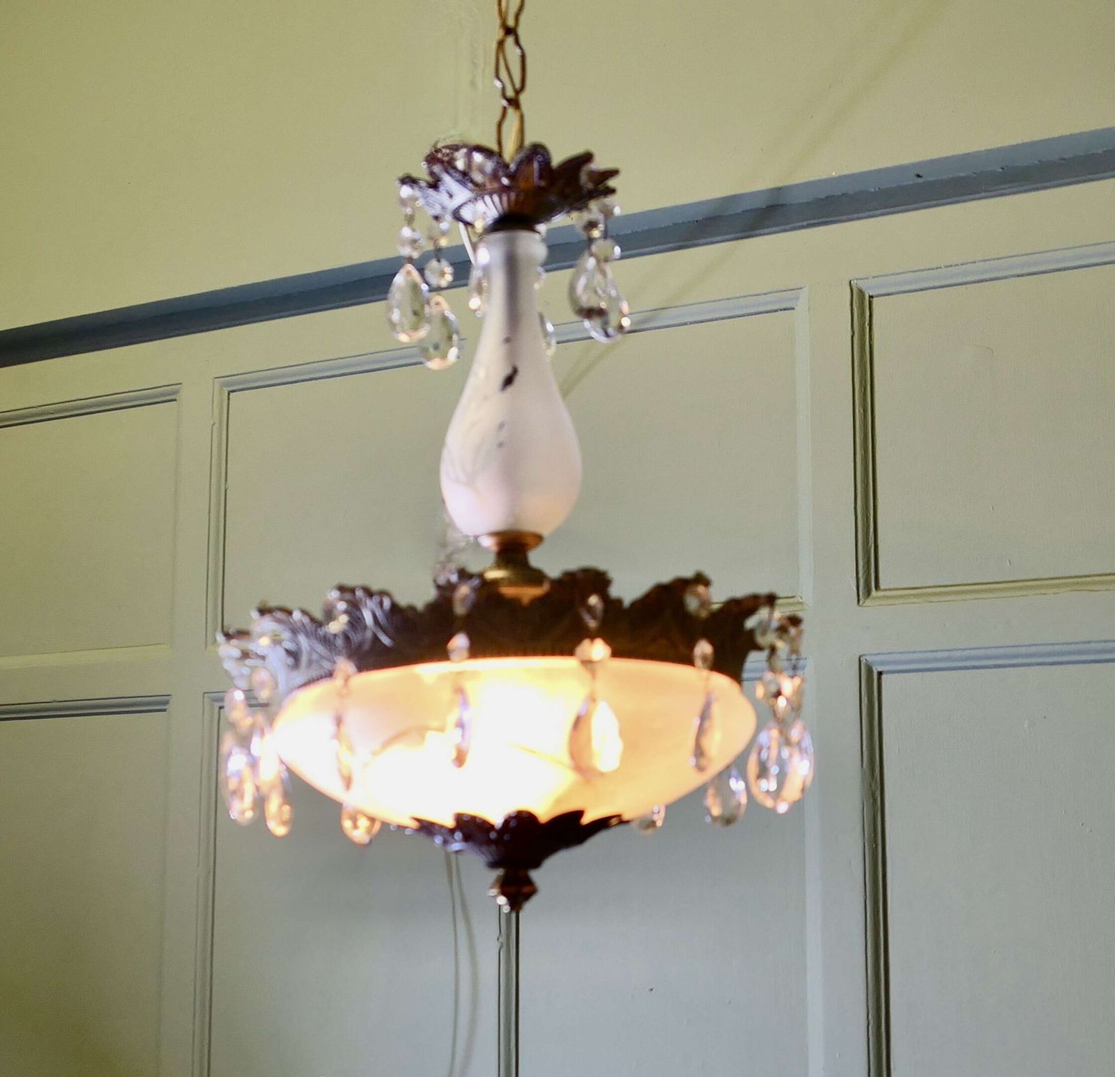 Magnificent Crystal Arts And Crafts Bowl Chandelier photo Lighting