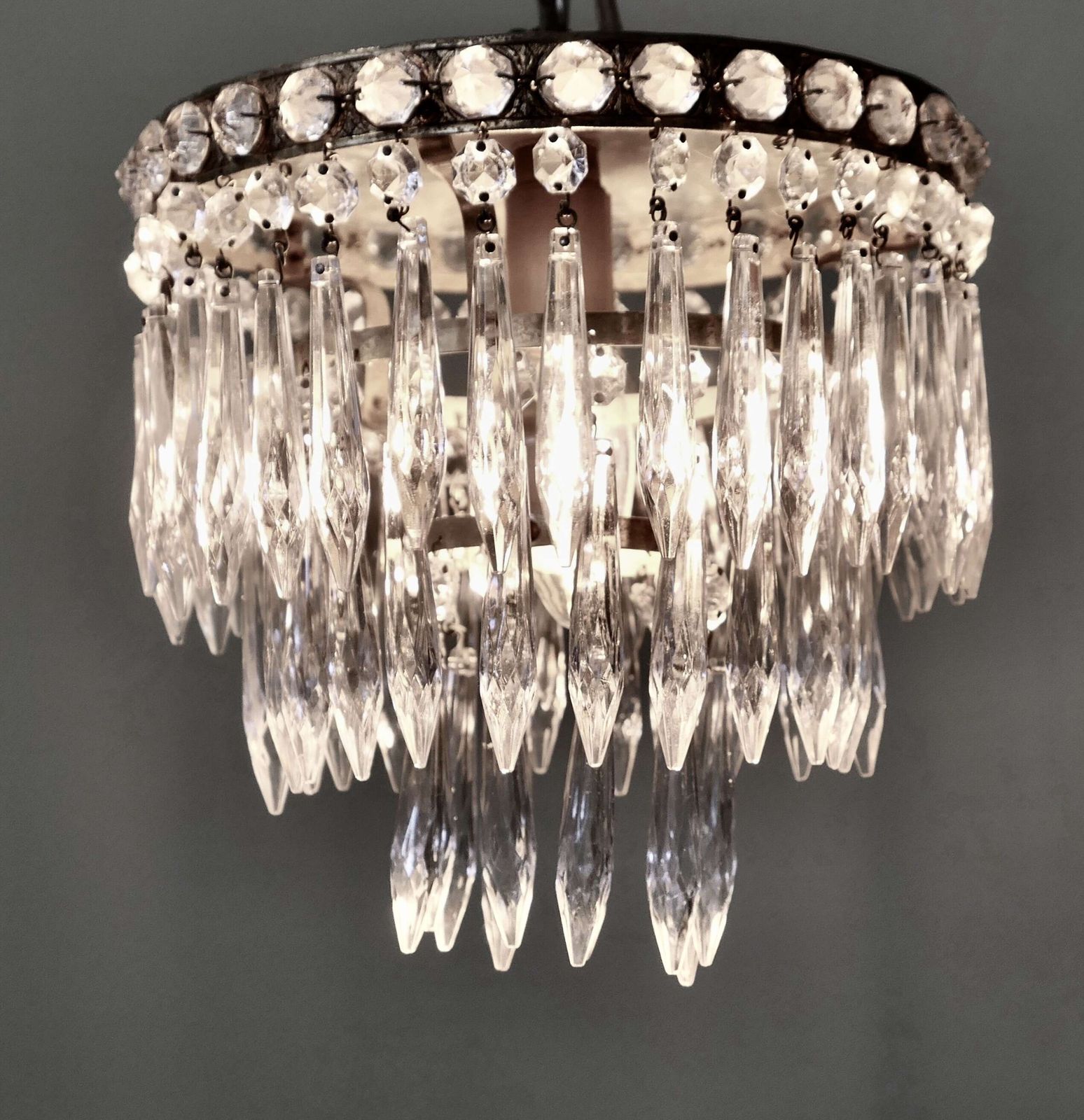 A Petite Waterfall Pendant Chandelier photo Lighting
