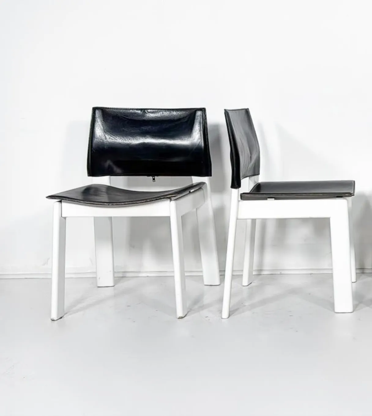 Mid Century Modern Set Of 4 Armchairs, Wood And Leather, Italy, 1970s photo furniture