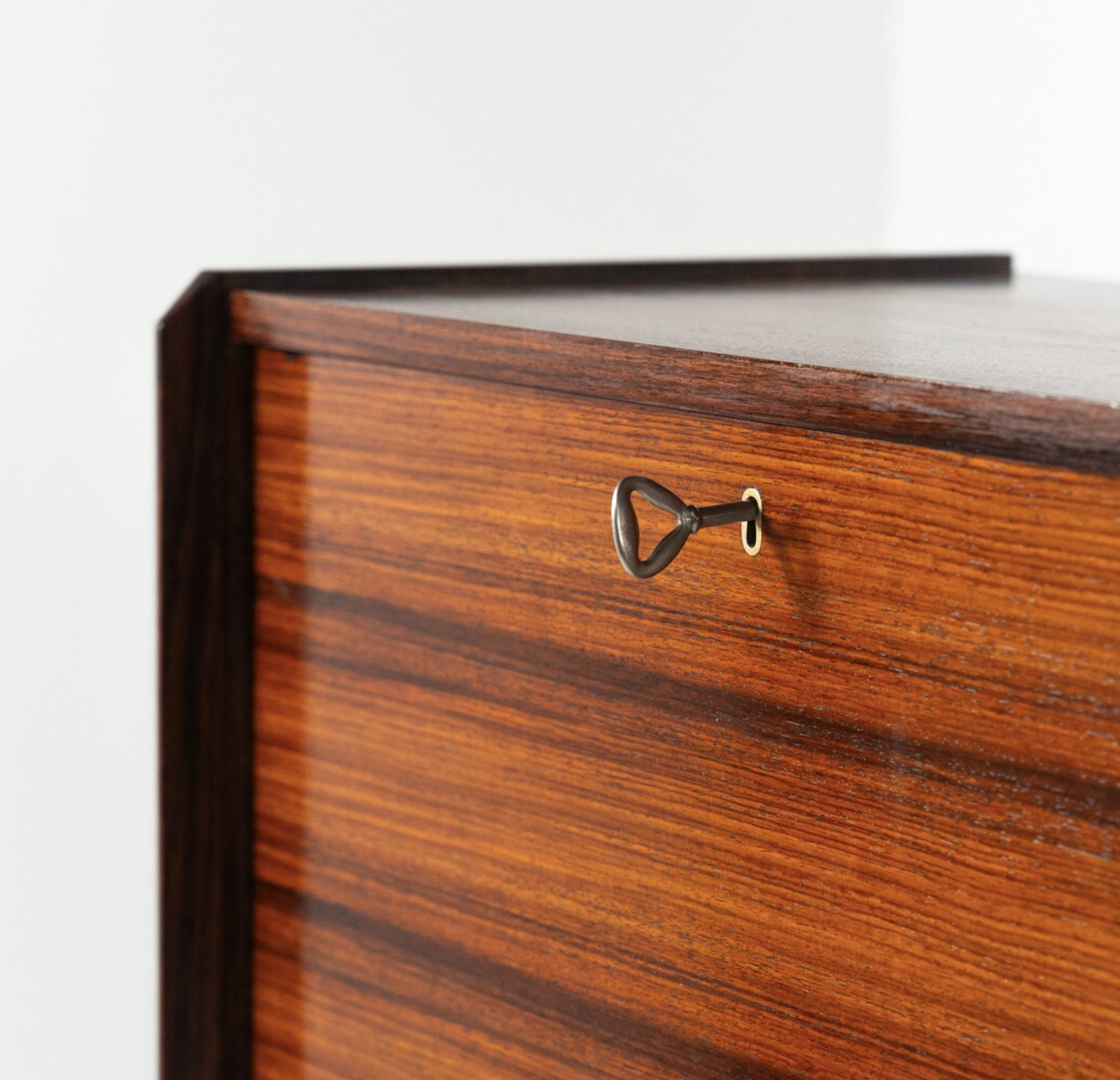 Mid Century Modern Highboard, Wood And Wicker, Italy photo Furniture