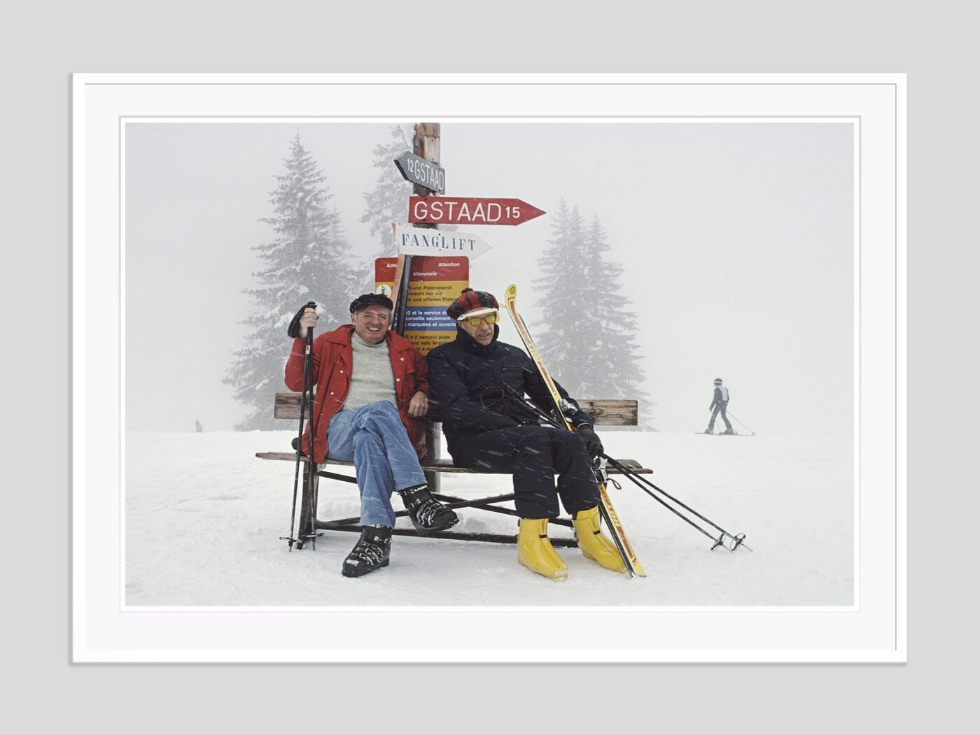 Slim Aarons 'Skiing Holiday' Framed White photo furniture