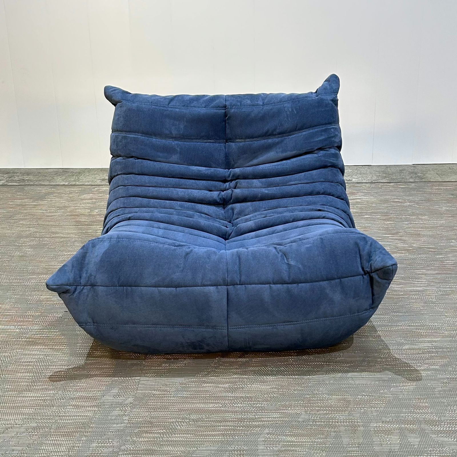 Ligne Roset Blue Togo Armchair And Footstool By Michel Ducaroy, Set Of Two photo vintage
