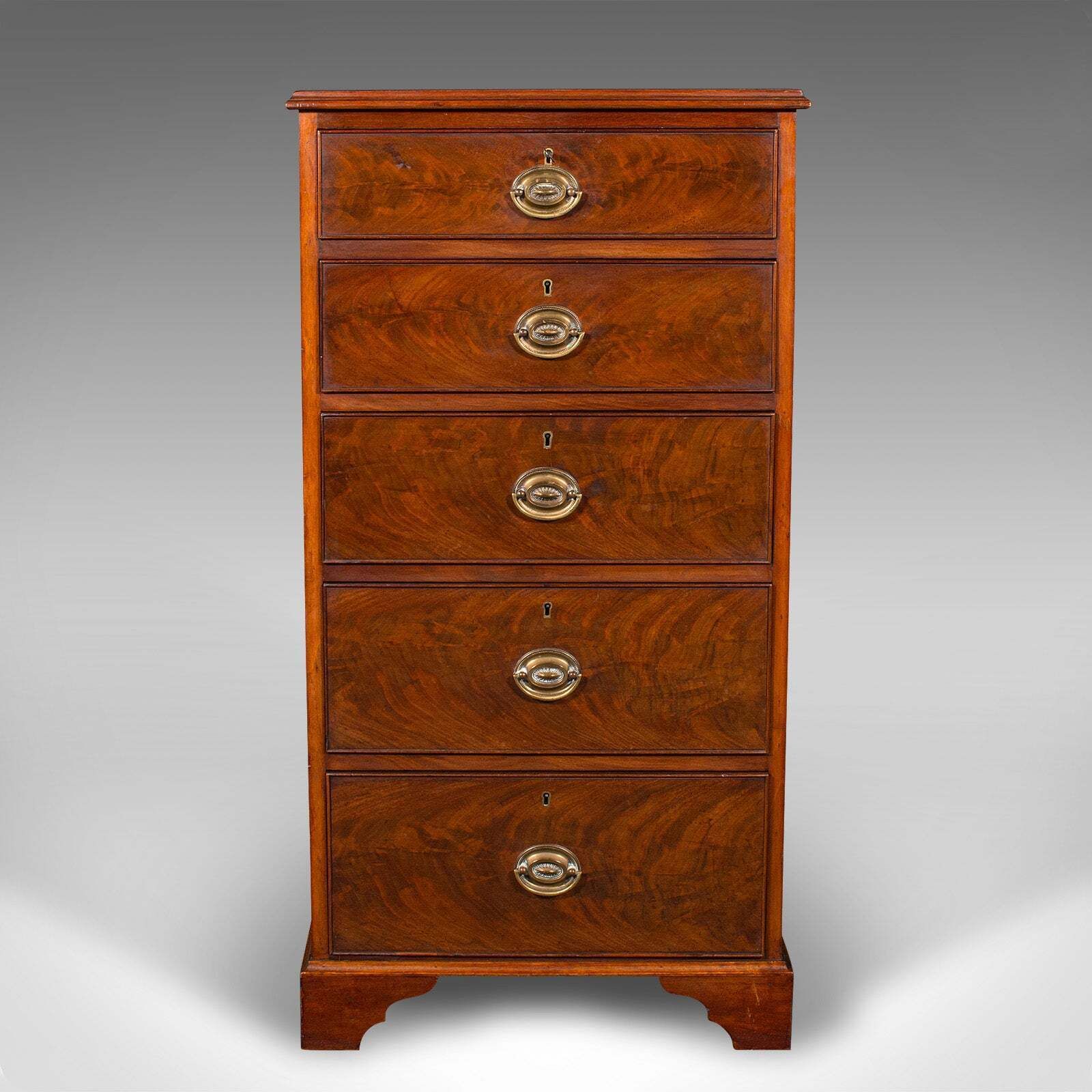 Antique English Tallboy, Chest Of Drawers, Victorian Walnut, Flame, Circa 1850 photo furniture