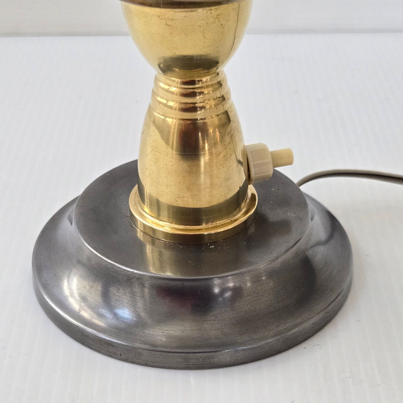 Vintage 1950s Arlus Glass Steel & Brass Table Lamp 50s Rockabilly Retro photo buy