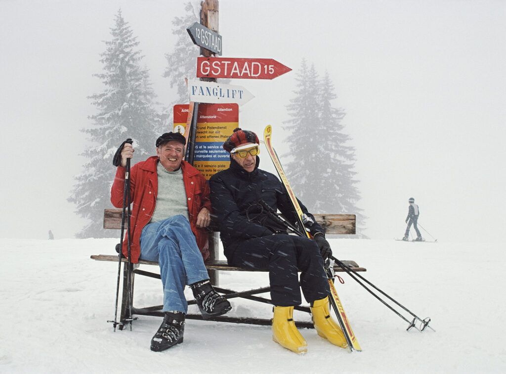Slim Aarons 'Skiing Holiday' Framed White