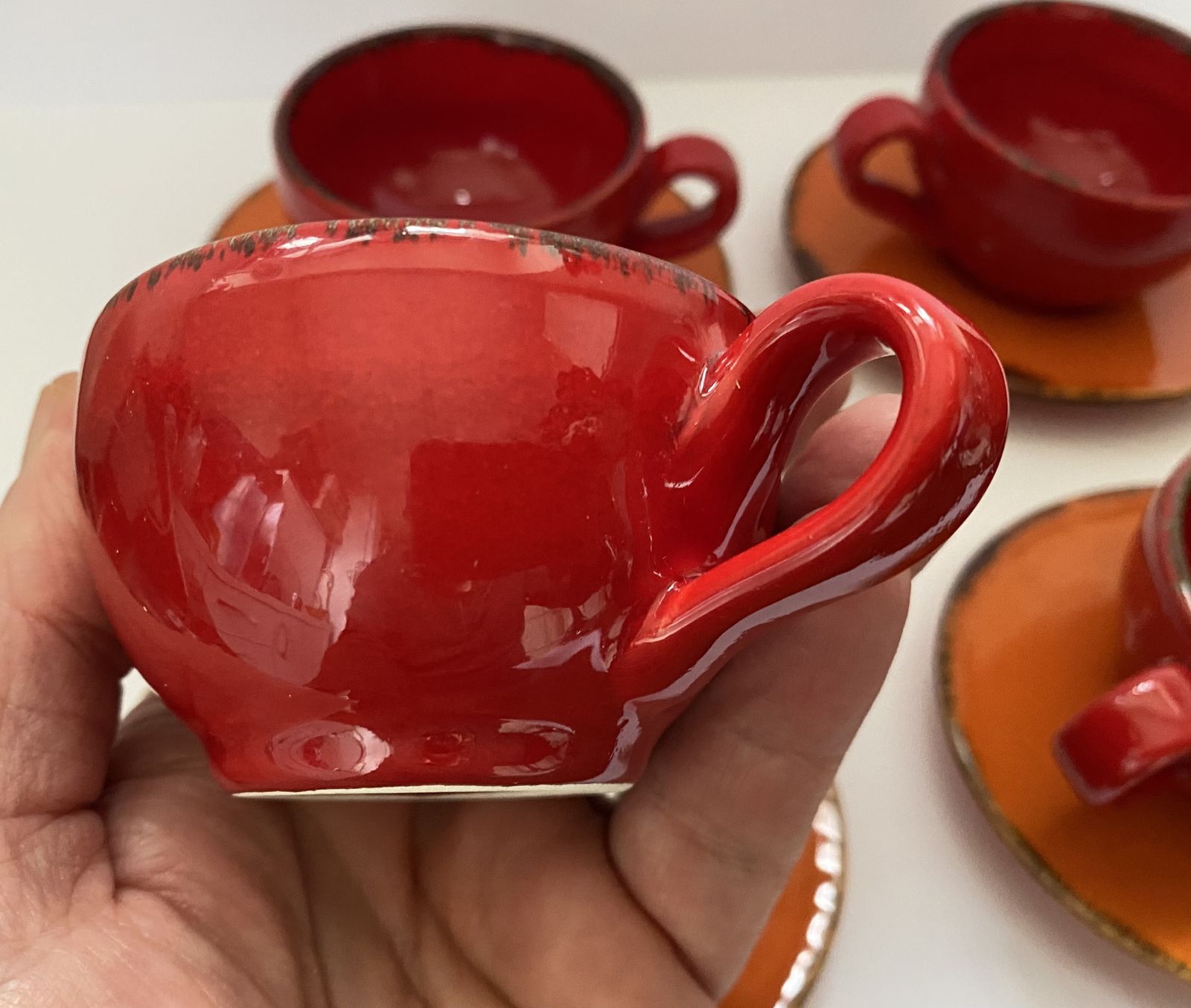 Tuscany, Artistic Pottery, Espresso Cup And Saucer Set (X4) photo furniture