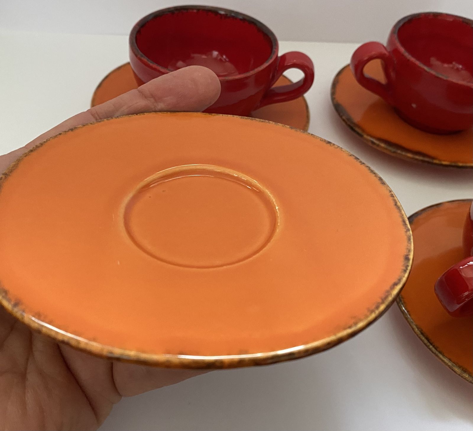 photo buy Tuscany, Artistic Pottery, Espresso Cup And Saucer Set (X4)