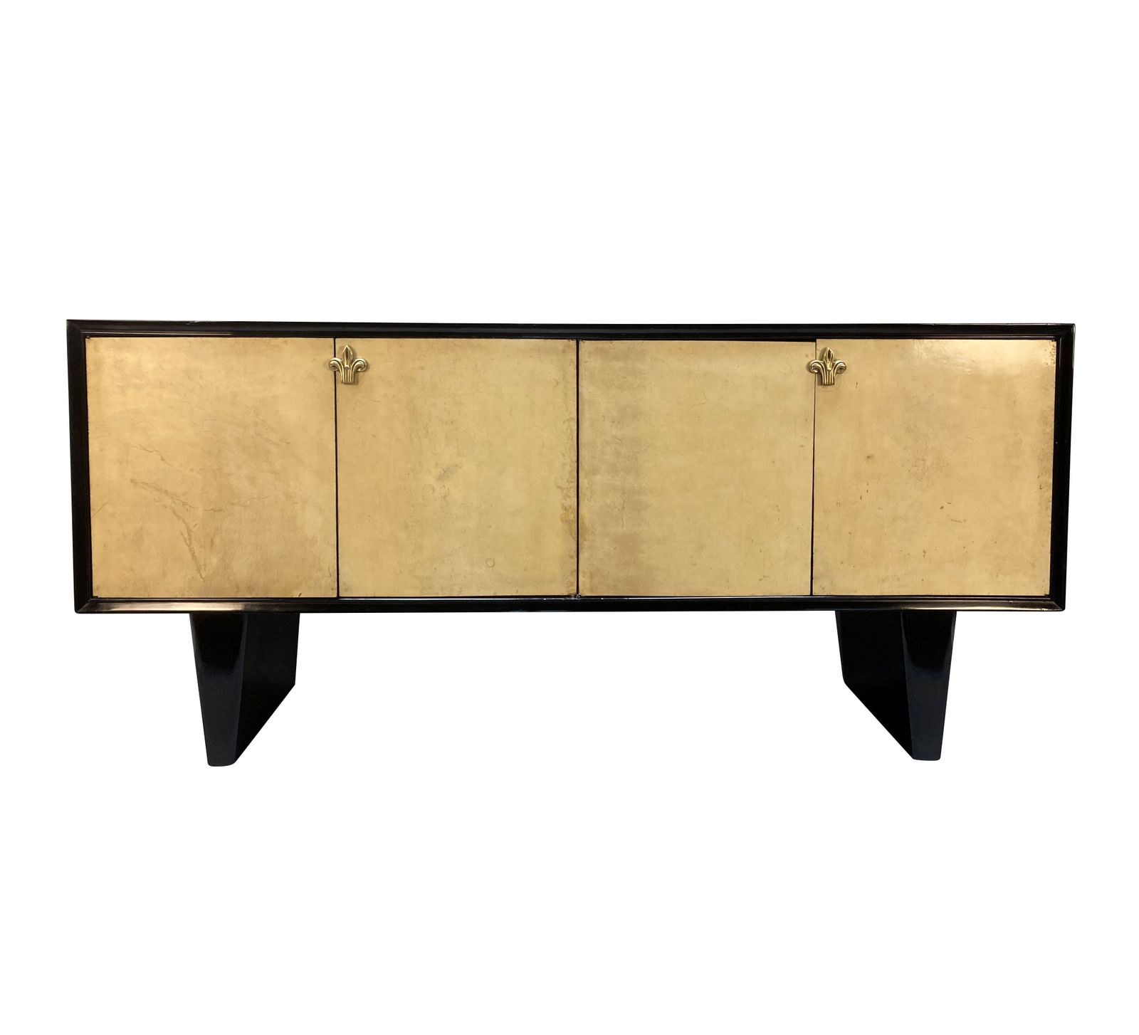 A Large French Mid Century Parchment Credenza
