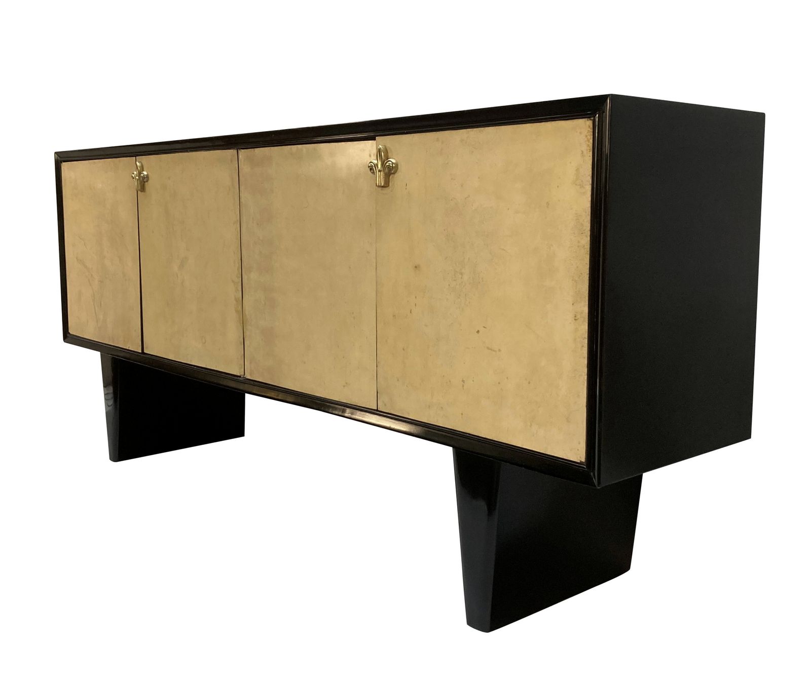 A Large French Mid Century Parchment Credenza photo for sale