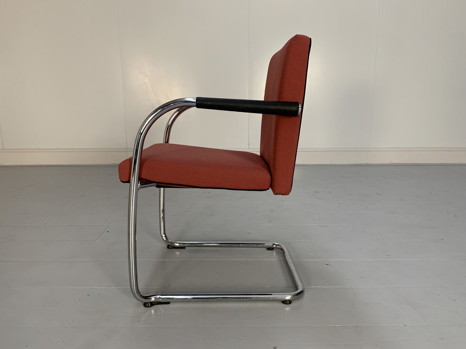 10 Vitra “Visasoft” Dining Meeting Chairs – In Dark Red Fabric photo vinterior