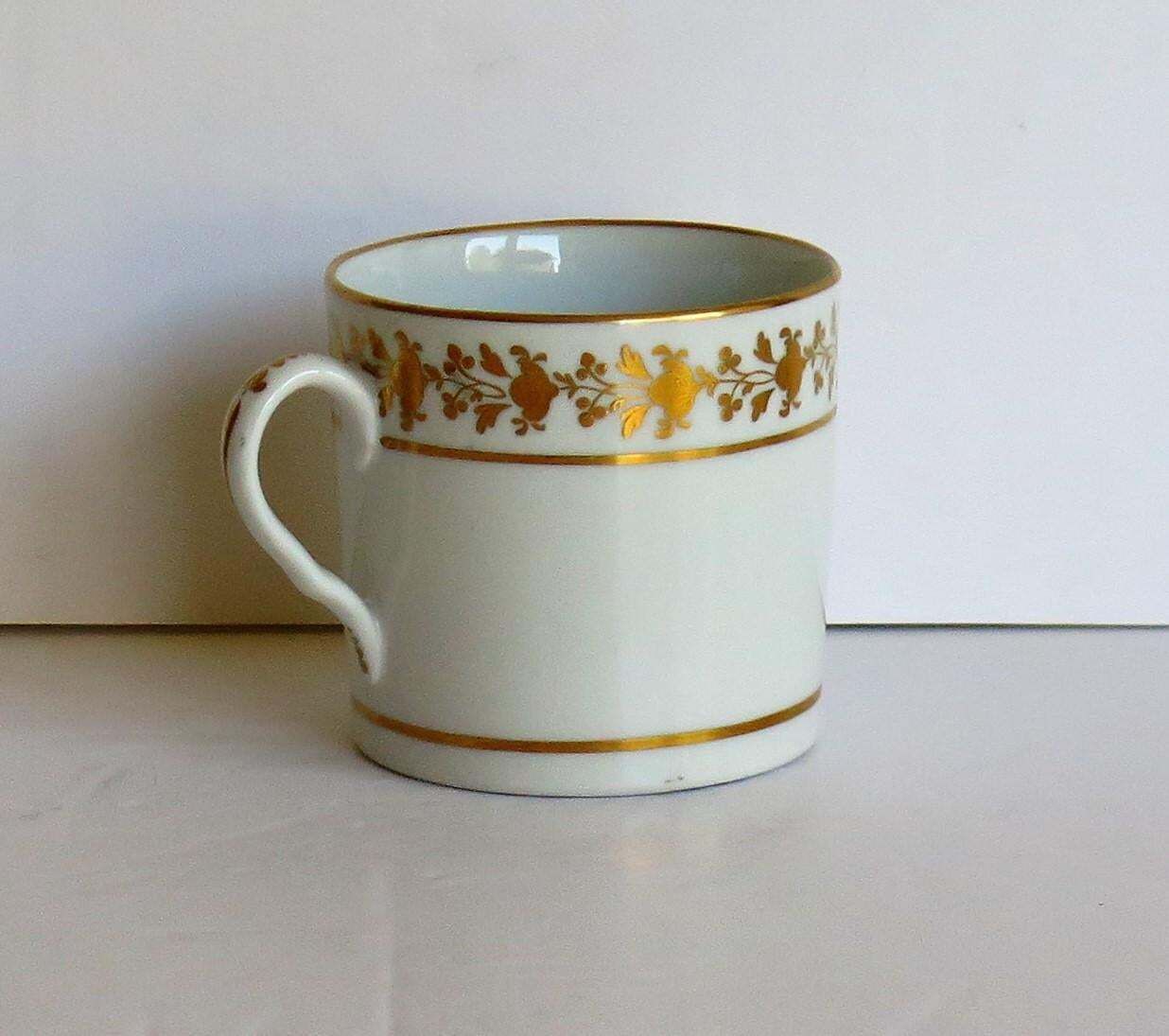 Georgian Coalport Porcelain Coffee Can Hand Gilded Pattern, English Circa 1807 photo 143.0