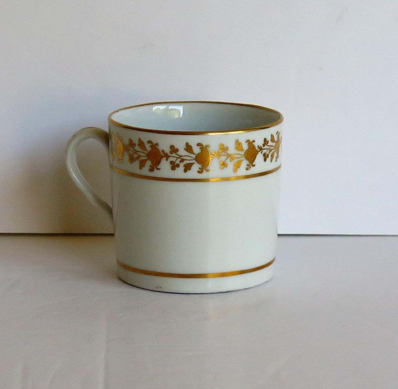Georgian Coalport Porcelain Coffee Can Hand Gilded Pattern, English Circa 1807 photo buy