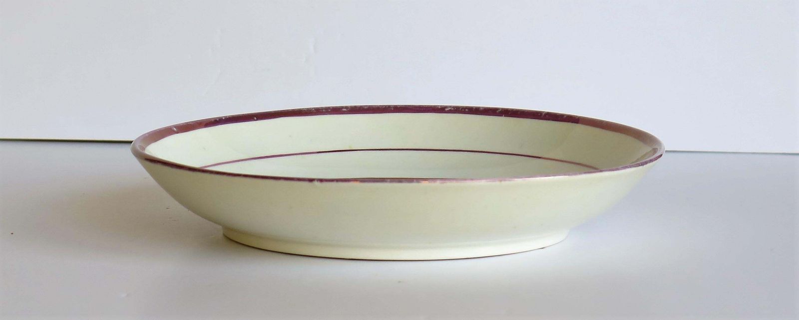 photo vintage Georgian Sunderland Porcelain Lustre Dish Or Plate, English Early 19th Century