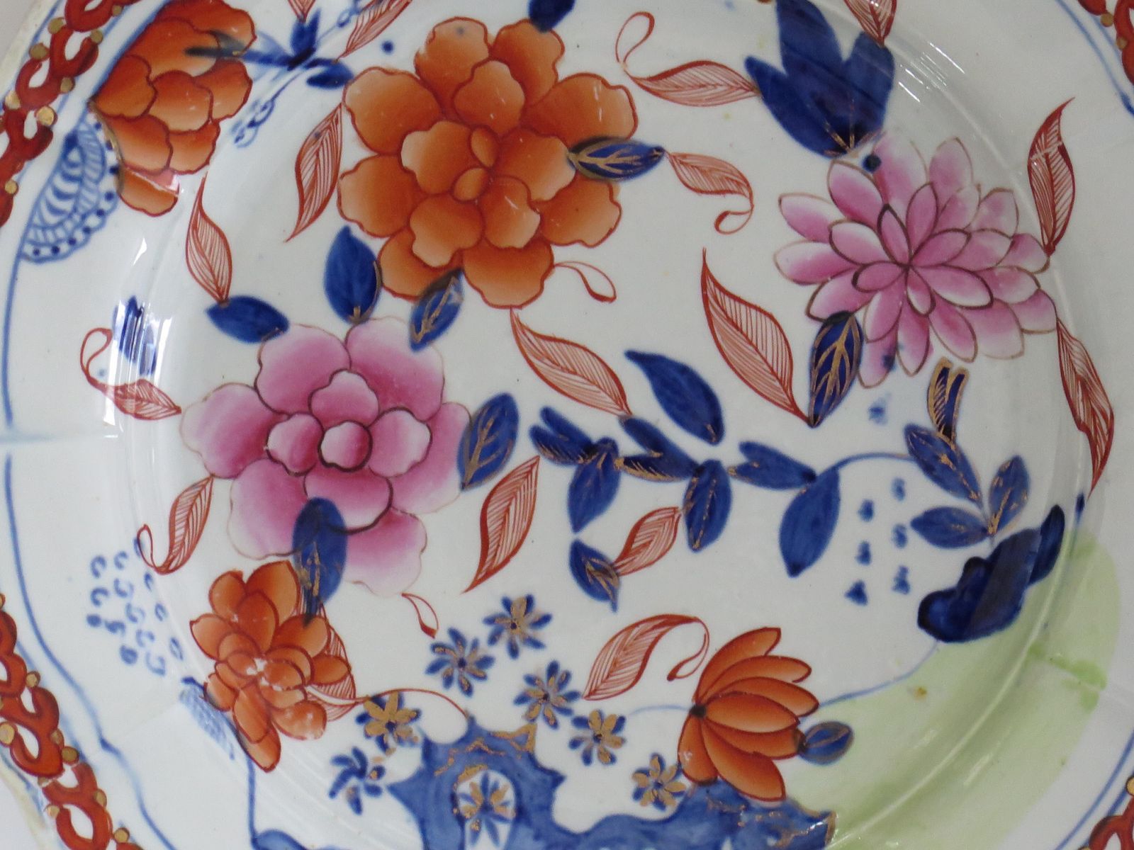 Home Decor Georgian Masons Ironstone Desert Plate In Pink Rose On Stem & Rock Ptn, Ca 1818 photo