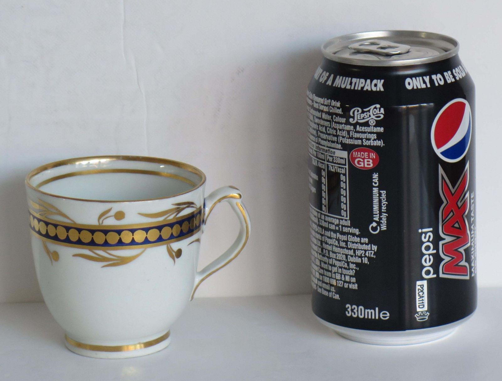 Home Decor Georgian Coffee Cup Porcelain Blue And Gilt Pattern, Staffordshire Circa 1808 photo