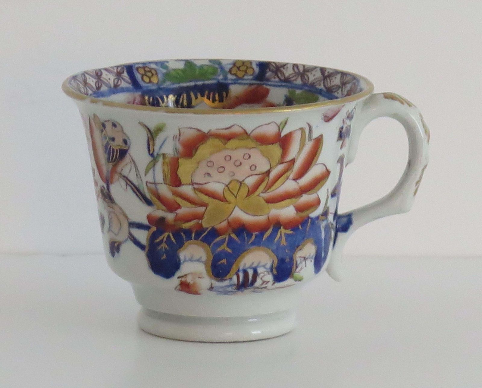 Mason's Ironstone Tea Cup Hand Painted In Gilded Water Lily Pattern, Circa 1835 photo furniture
