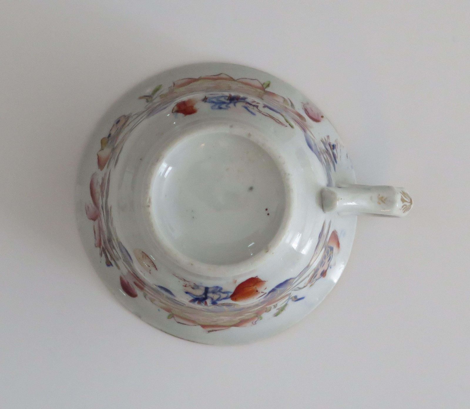 photo for sale Mason's Ironstone Tea Cup Hand Painted In Gilded Water Lily Pattern, Circa 1835