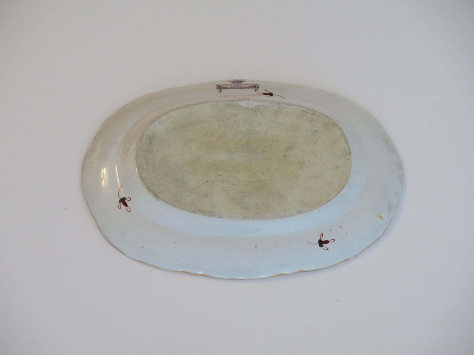 photo vintage Masons Ironstone Platter In Rare Muscove Duck & Fence Pattern 2850, Circa 1840