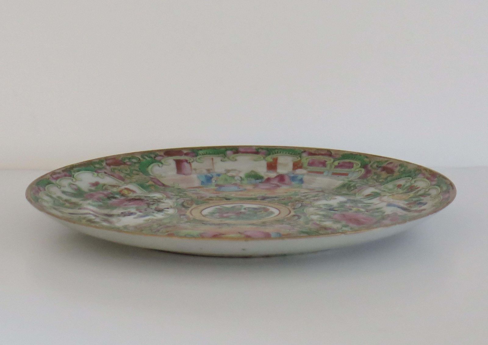 photo for sale Chinese Export Porcelain Plate Rose Medallion Hand Painted, Qing, Circa 1875