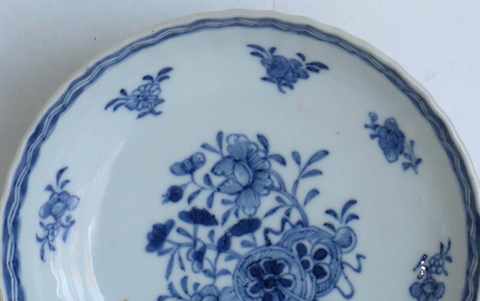 18th Century Chinese Porcelain Dish Blue And White Hand Painted, Qing Qianlong photo Home Decor