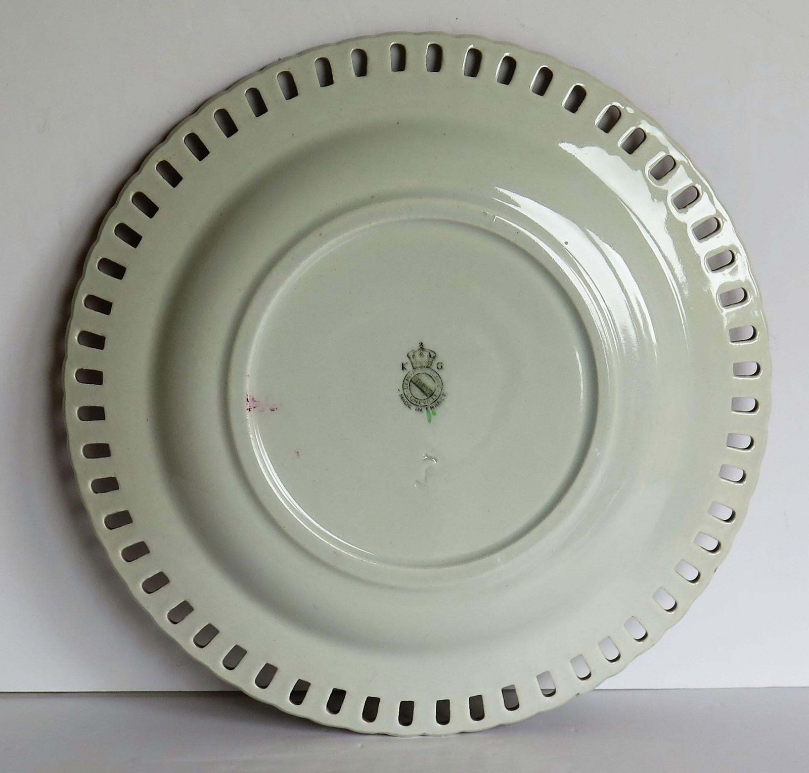 Pair Of Antique French Faience Plates By K&G Luneville, Hand Painted, 1895 photo buy