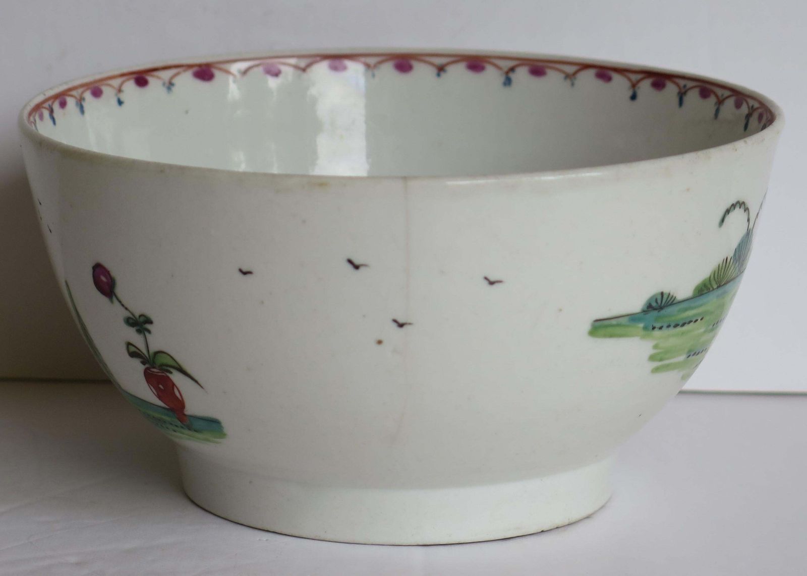 photo buy Early New Hall Porcelain Bowl Chinese Figures Lady With Parasol Ptn. 20, Ca 1790