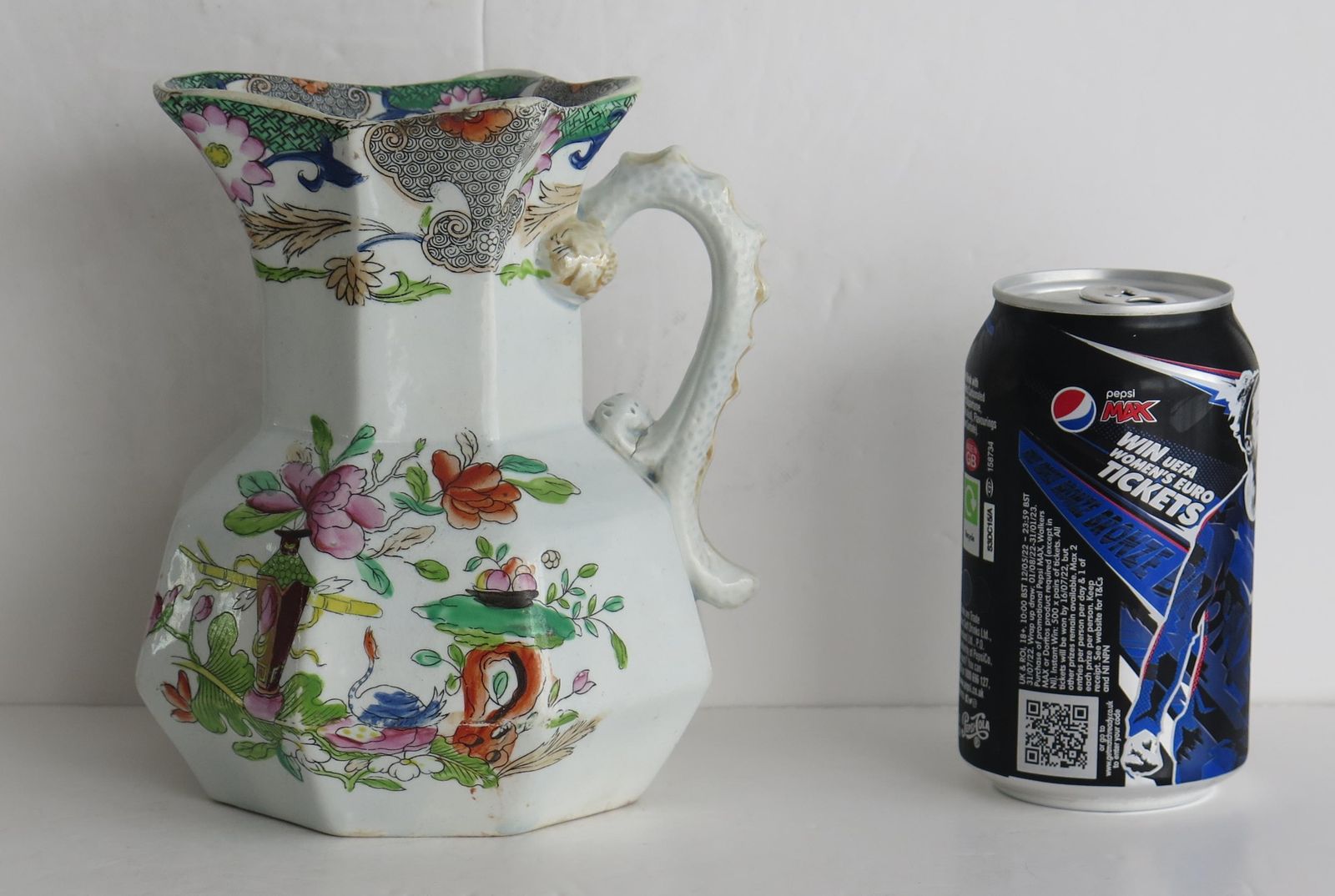 photo for sale Georgian Mason's Ironstone Jug Or Pitcher In Table And Flower Pot Ptn, Ca 1820