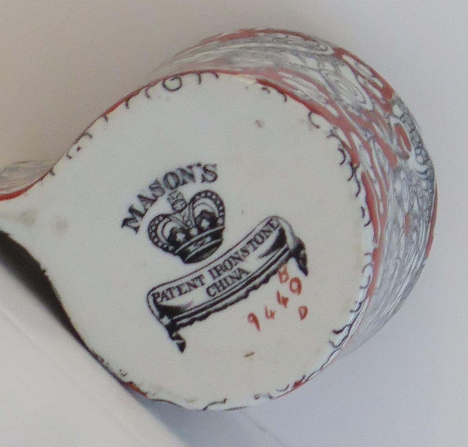 336.0 Rare Mason's Ironstone Coffee Can And Saucer In Bandana Pattern, Circa 1890 photo