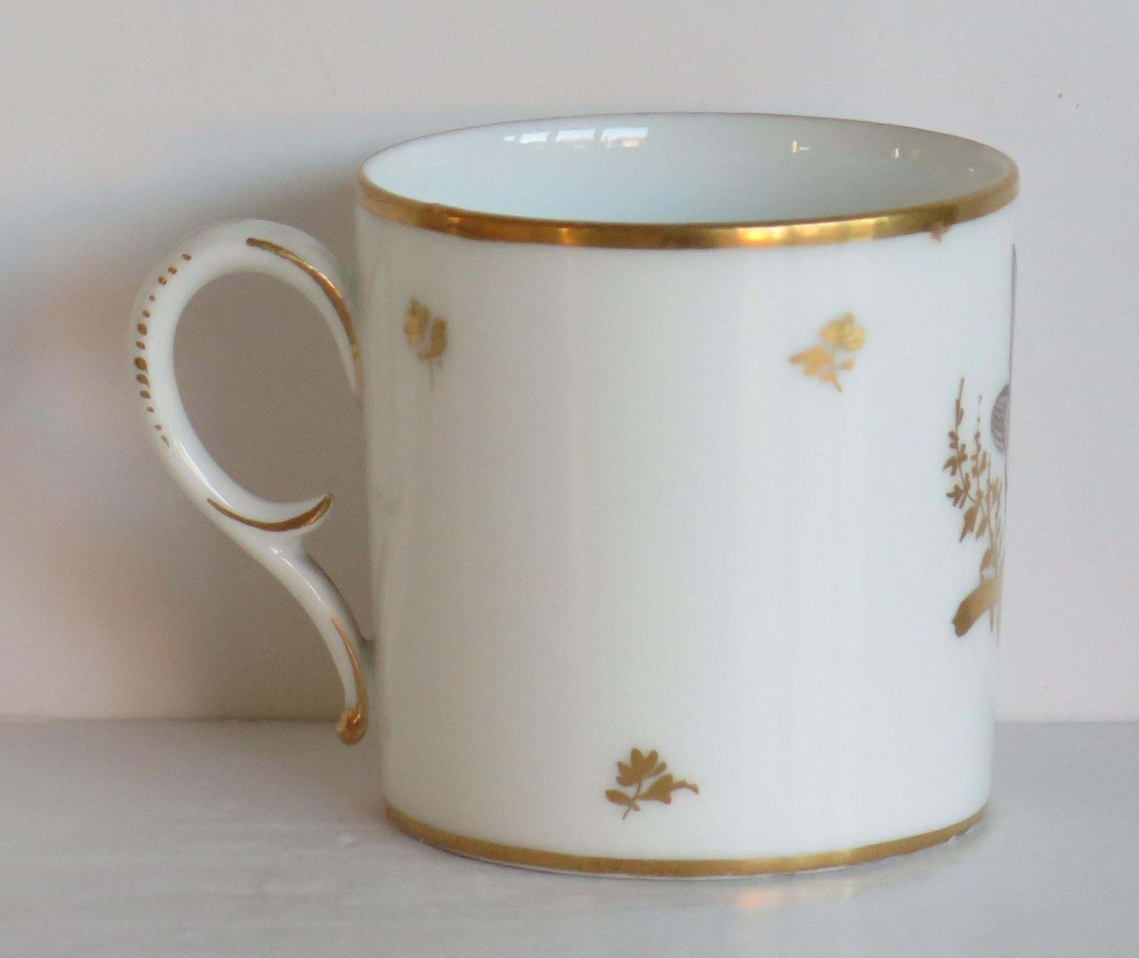 Fine Old Paris Porcelain Coffee Can & Saucer Duo Hand Painted, French Circa 1800 photo 325.0