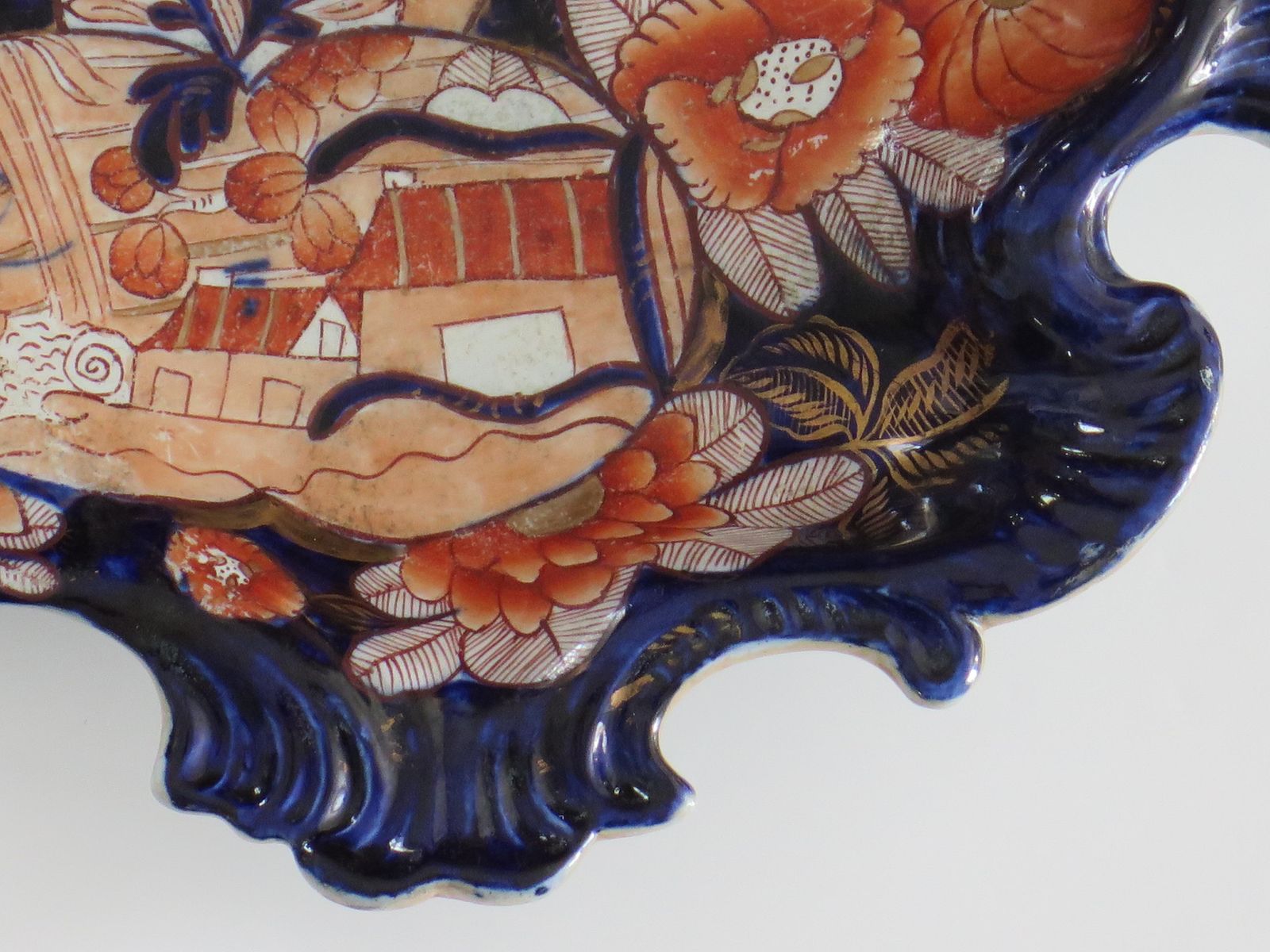 Georgian Masons Ironstone Desert Dish Or Platter In School House Ptn, Ca 1818 photo vintage