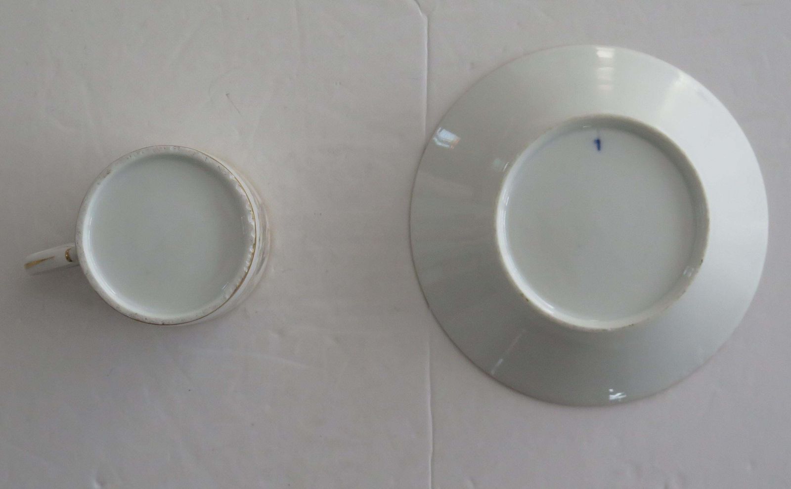 photo furniture Fine Old Paris Porcelain Coffee Can & Saucer Duo Hand Painted, French Circa 1800