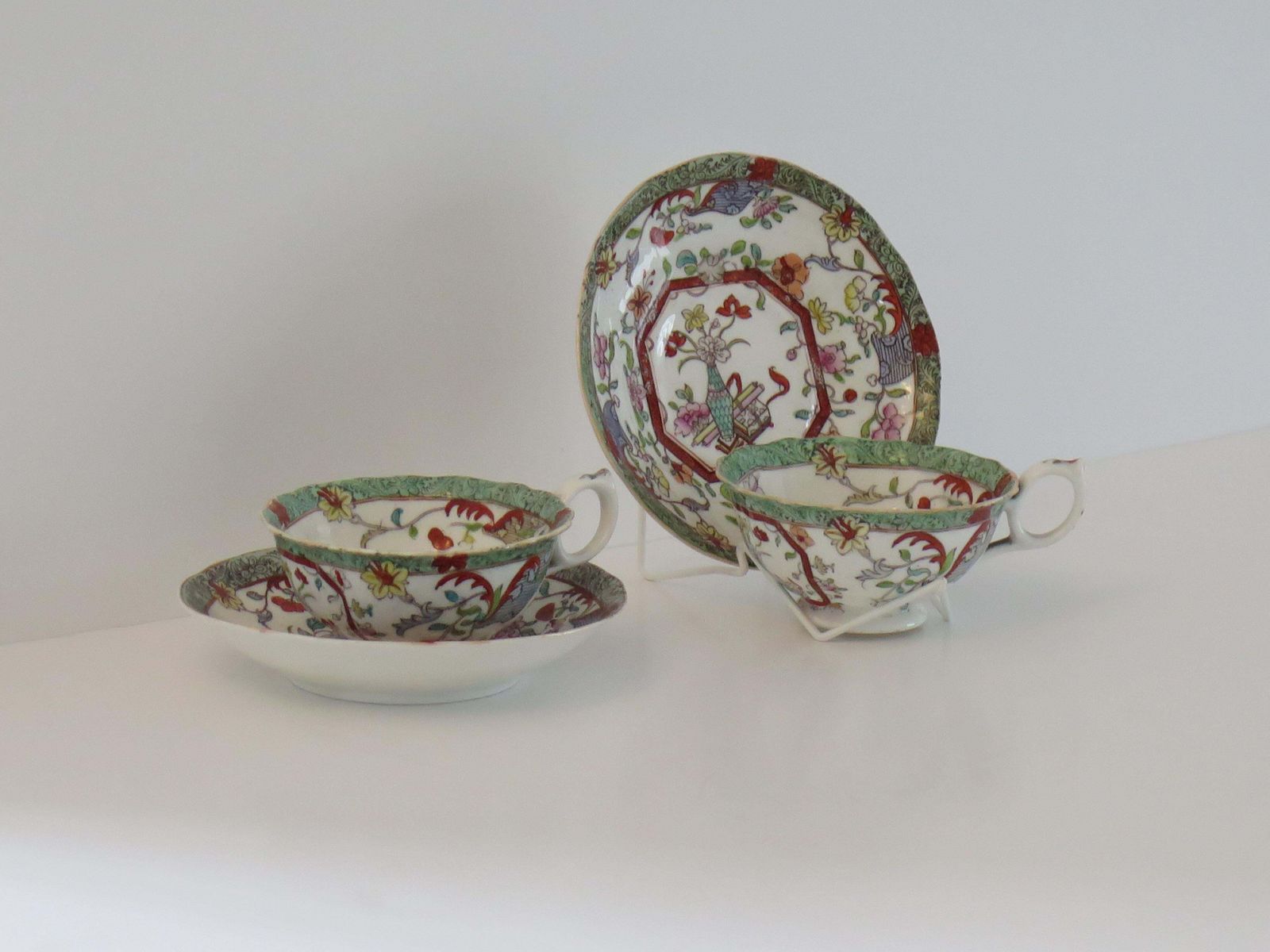 William Ivth Pair (B) Of C J Mason’s Cups & Saucers Porcelain Ptn 223, Ca 1830 photo 306.0