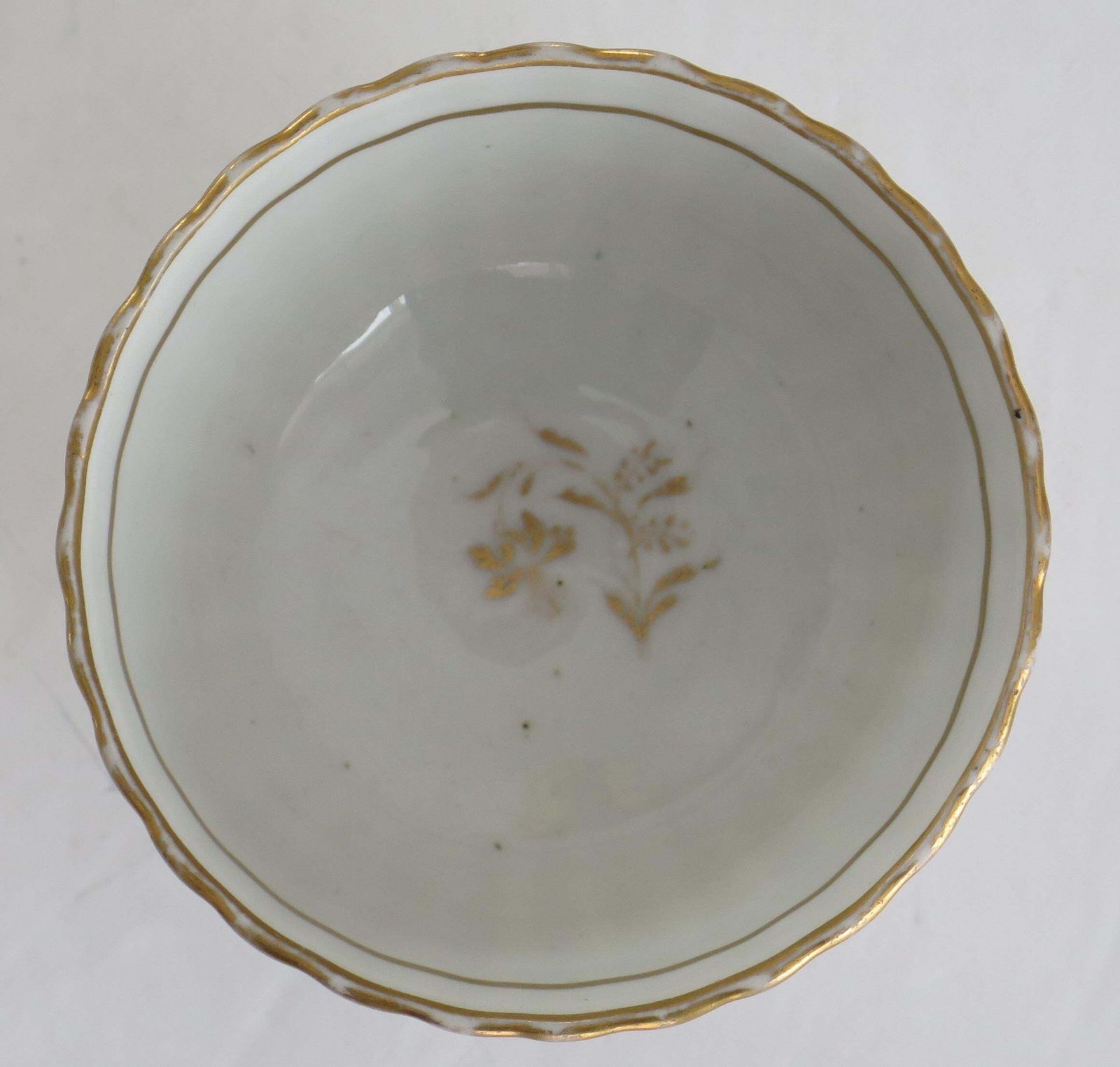Fine Georgian New Hall Porcelain Tea Bowl & Saucer Gold Pattern 142, Circa 1785 photo vintage