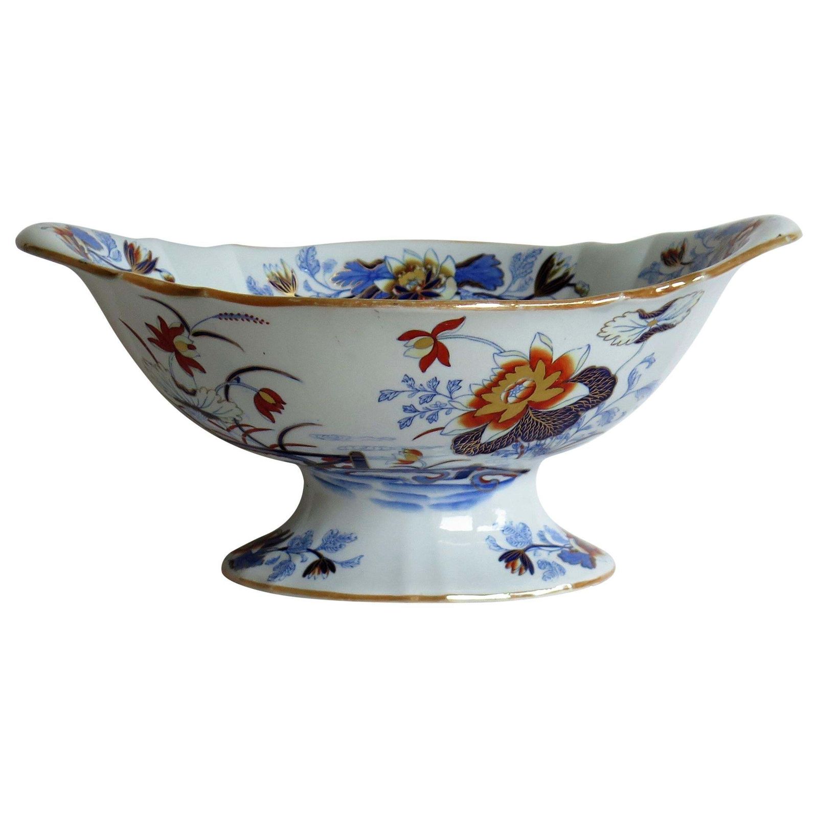 Large Wedgwood Pedestal Bowl Centrepiece Stone China Ptn 1156, Circa 1840