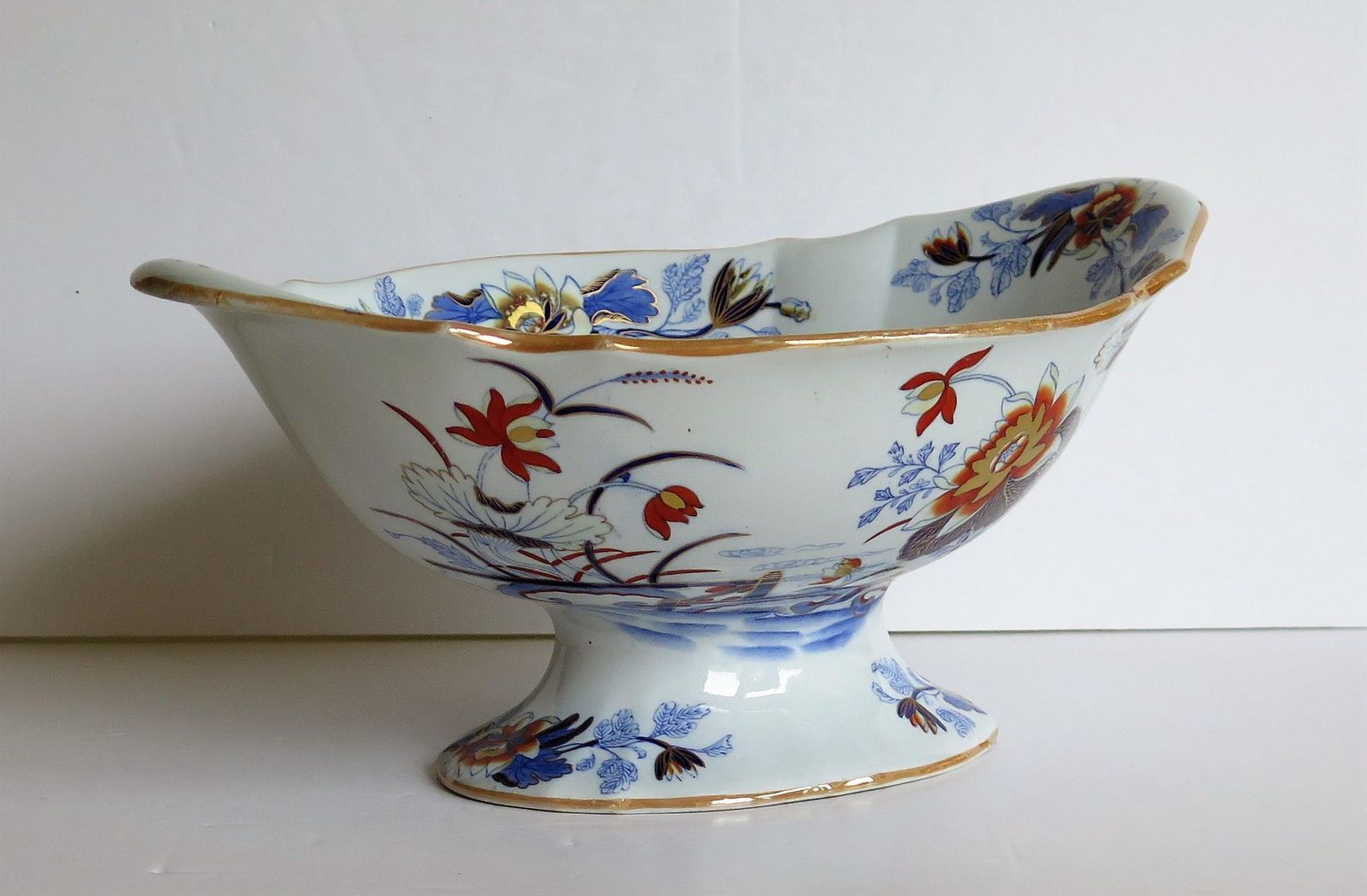 Large Wedgwood Pedestal Bowl Centrepiece Stone China Ptn 1156, Circa 1840 photo Home Decor