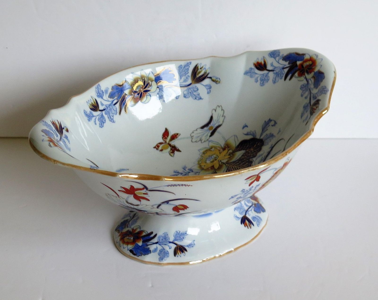 504.0 Large Wedgwood Pedestal Bowl Centrepiece Stone China Ptn 1156, Circa 1840 photo