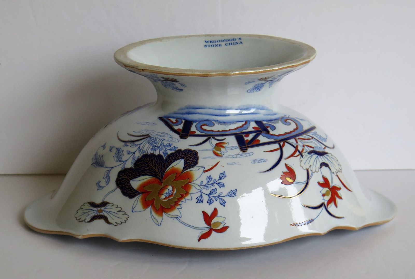 photo vintage Large Wedgwood Pedestal Bowl Centrepiece Stone China Ptn 1156, Circa 1840