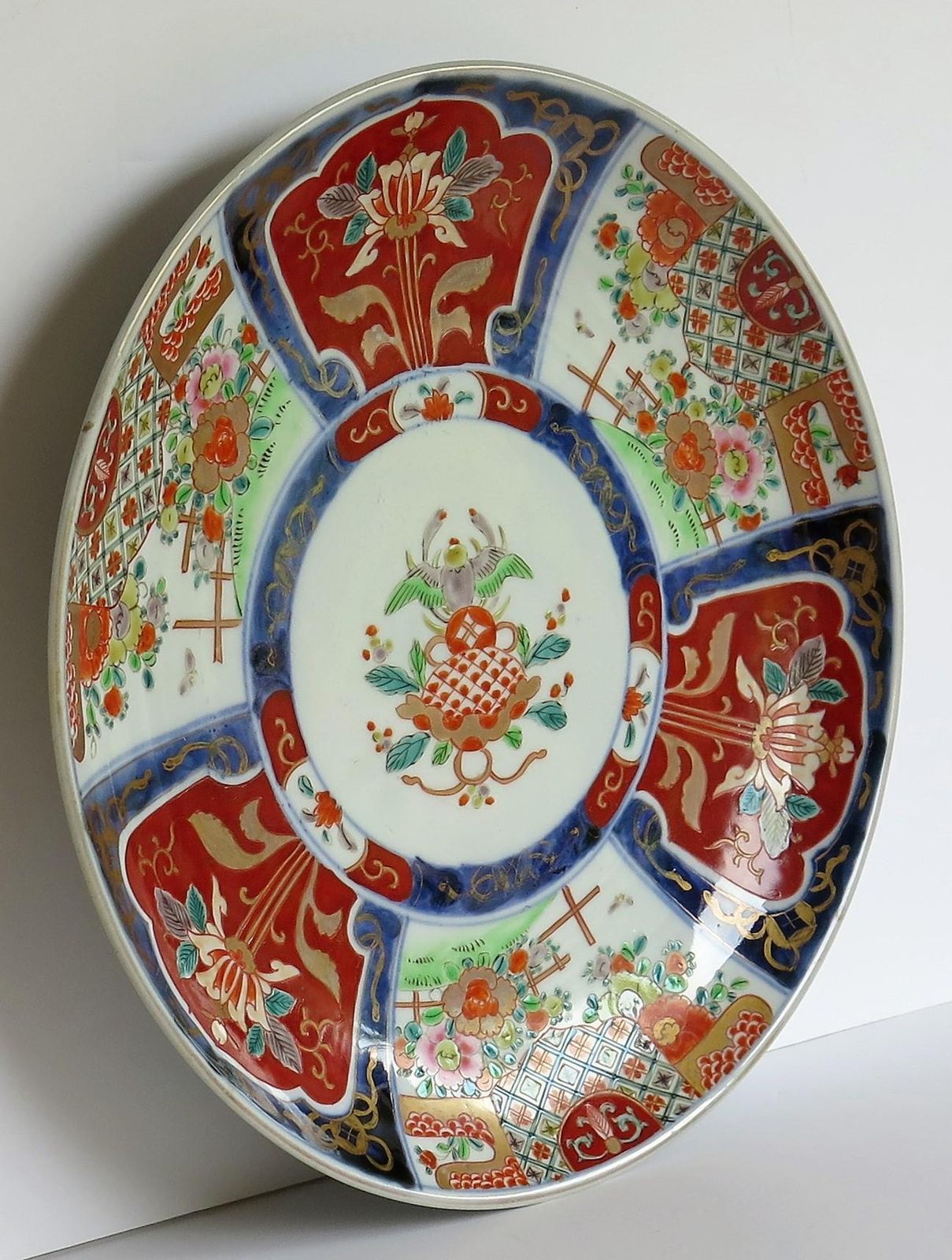 Hand Decorated Japanese Porcelain Charger, Imari Pattern, Meiji Era Circa 1880 photo buy