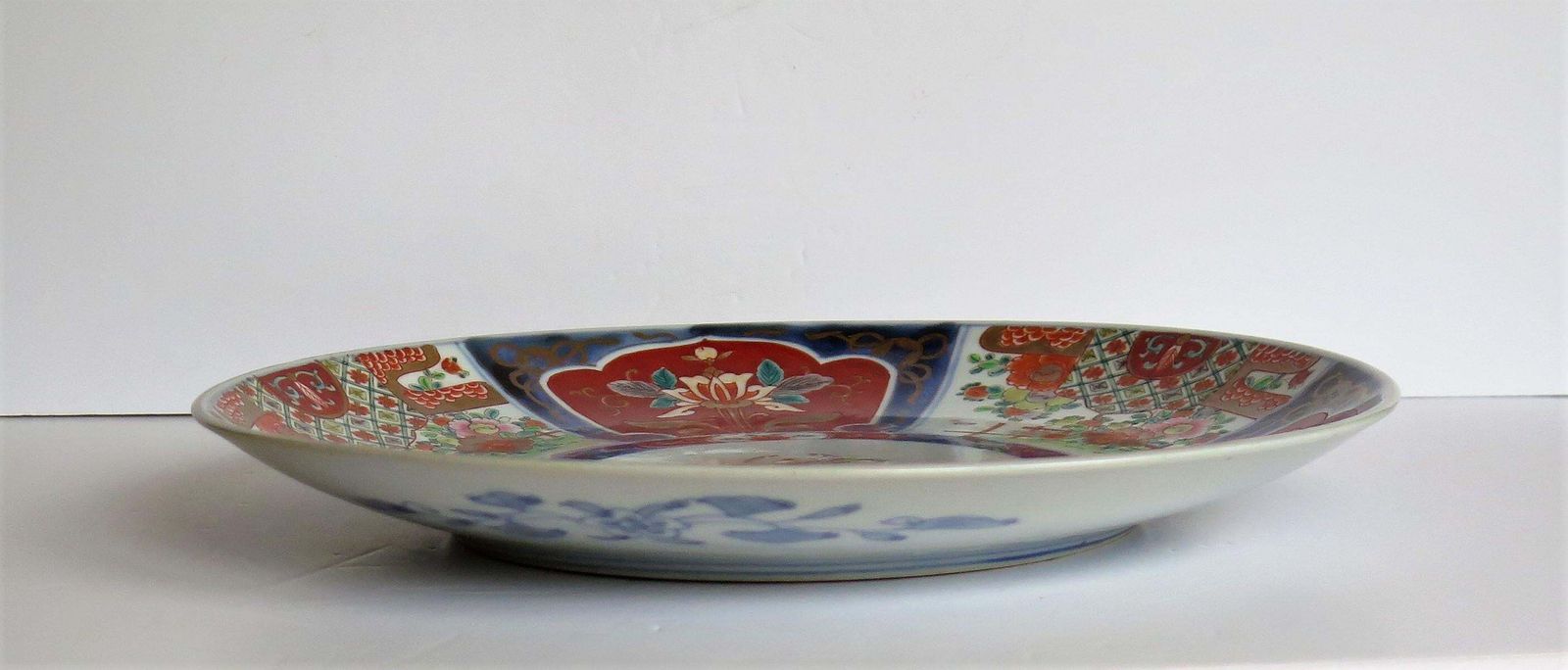 photo for sale Hand Decorated Japanese Porcelain Charger, Imari Pattern, Meiji Era Circa 1880