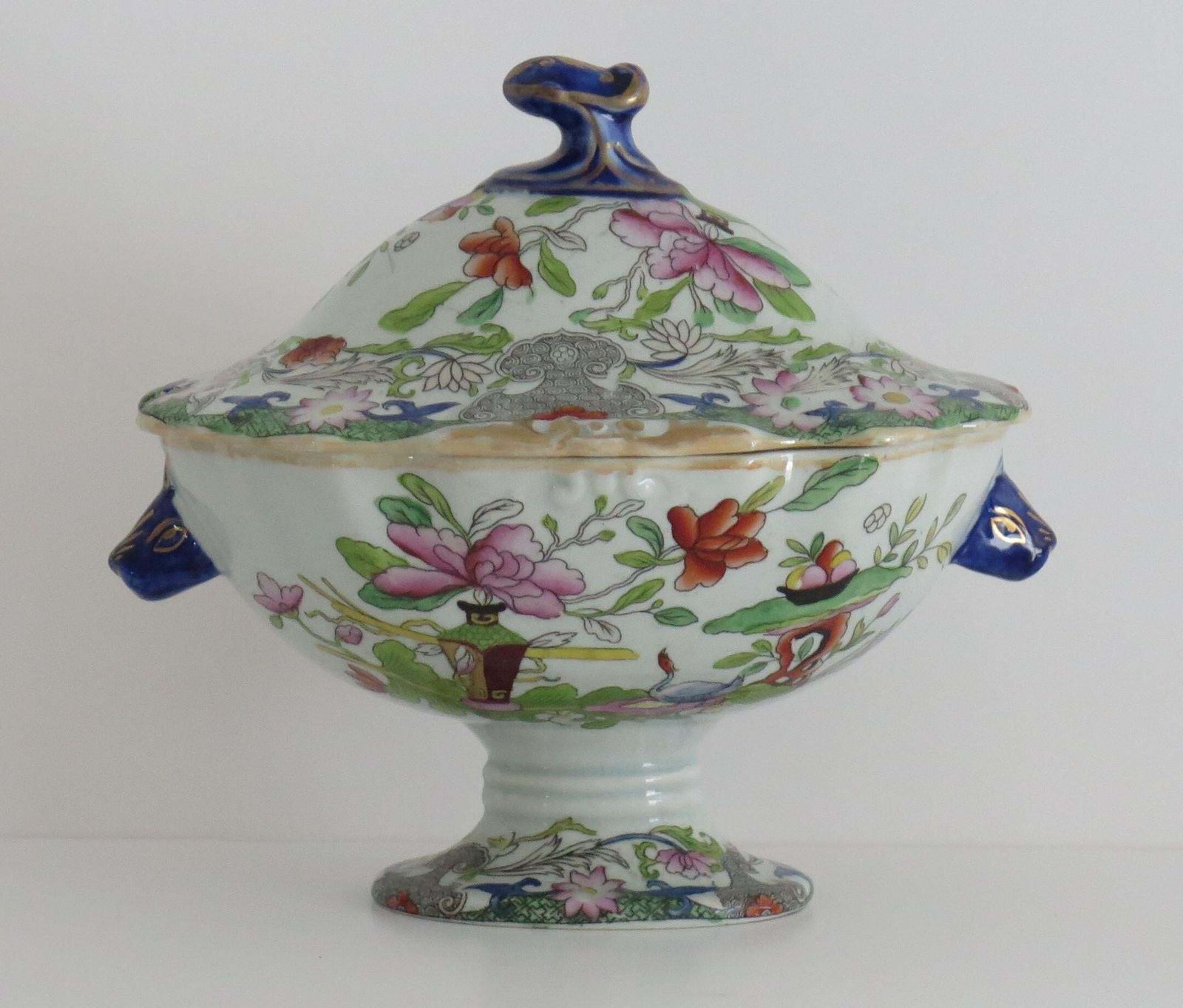 Mason's Ironstone Sauce Tureen & Cover Table & Flower Pot Ptn, Georgian Ca 1818 photo 504.0