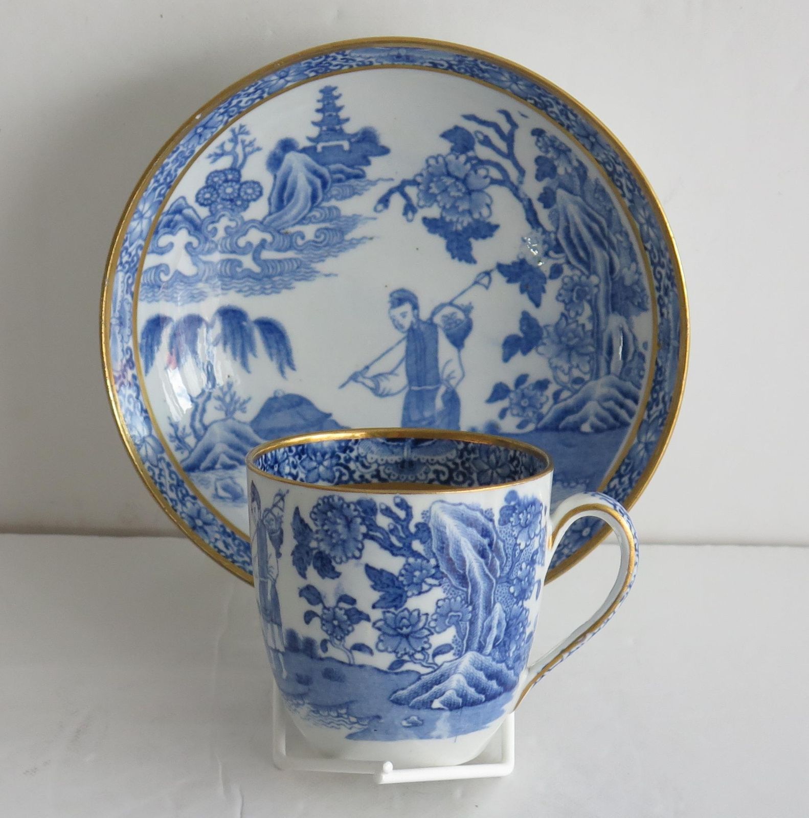 Antique John Turner Porcelain Cup And Saucer In Traveller Pattern, Circa 1795 photo furniture