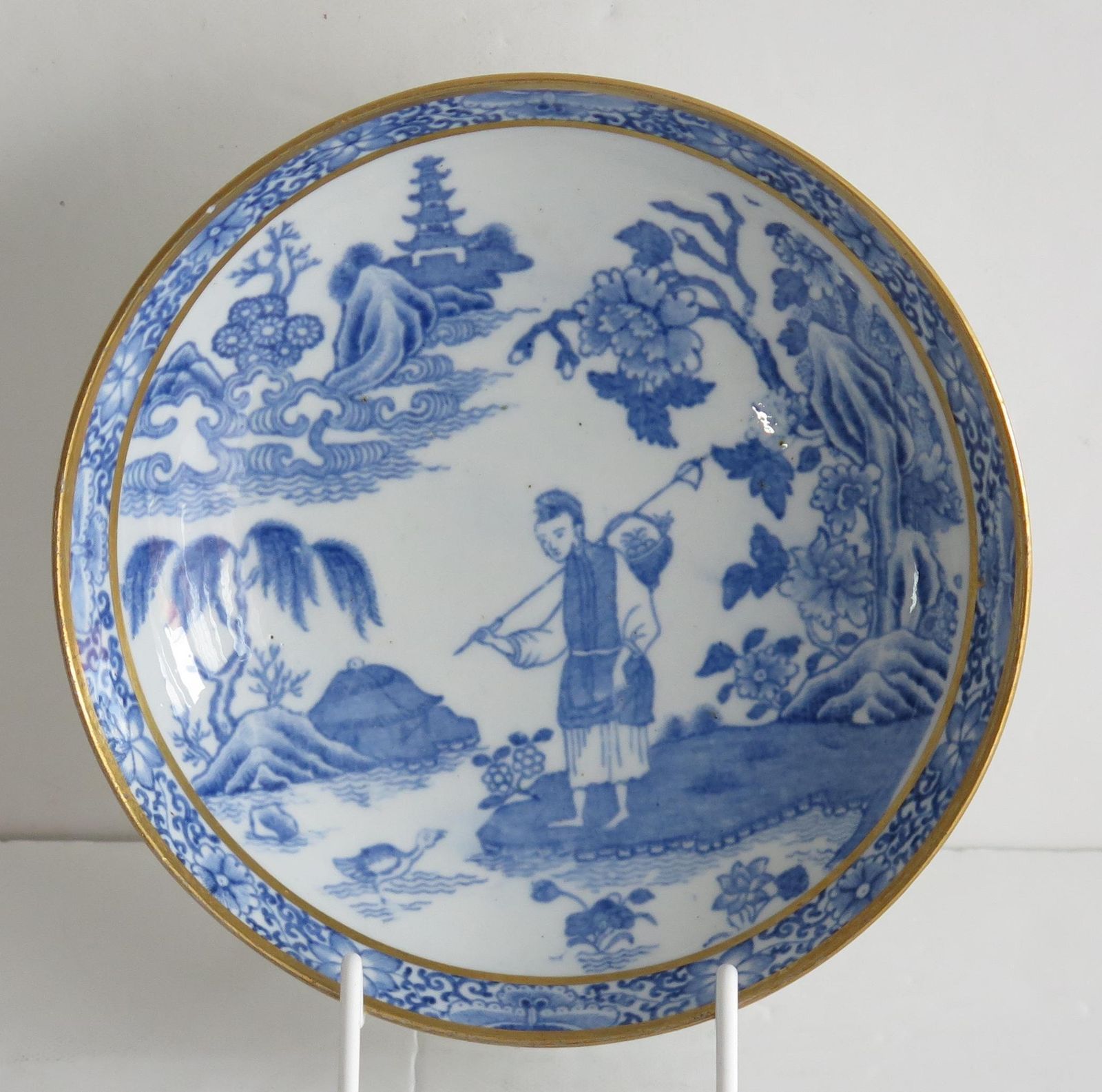 Antique John Turner Porcelain Cup And Saucer In Traveller Pattern, Circa 1795 photo 300.0