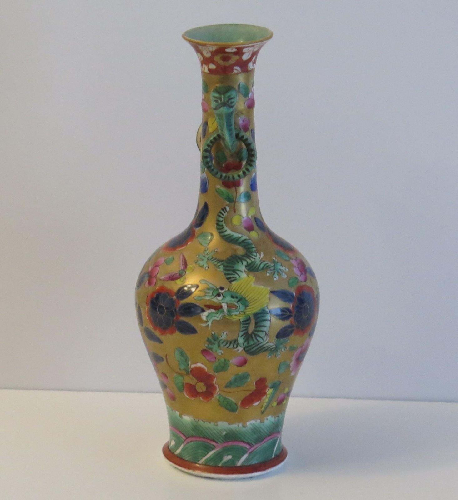 photo for sale Masons Ironstone Bottle Vase In Chinese Dragon Pattern Very Rare, Circa 1820