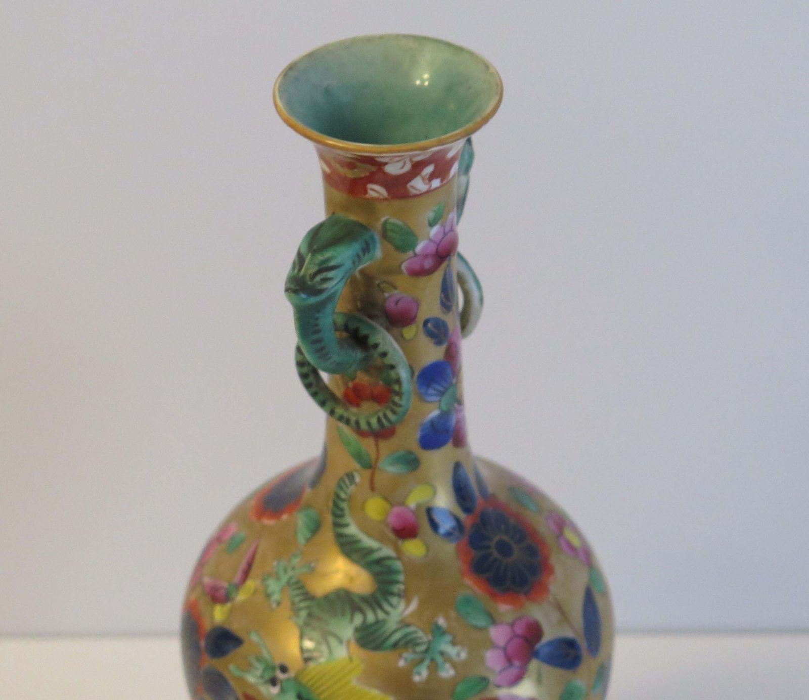 Home Decor Masons Ironstone Bottle Vase In Chinese Dragon Pattern Very Rare, Circa 1820 photo