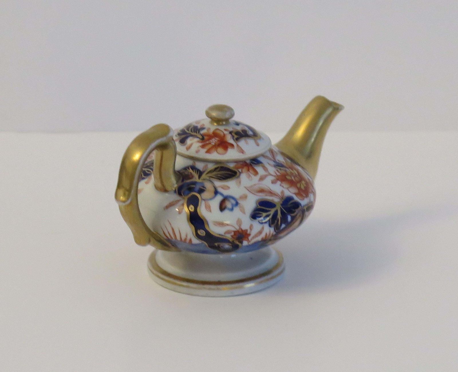 Rare Mason's Ironstone Miniature Teapot In Fence Japan Pattern, Circa 1820 photo vinterior