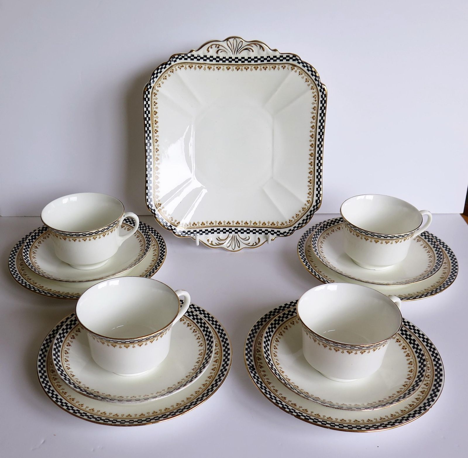 Art Deco Period Shelley Porcelain 13 Piece Part Tea Set Ptn 10797, Circa 1920 photo Home Decor