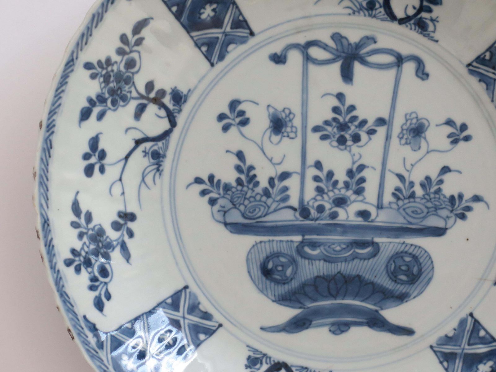 Chinese Large Dish Or Plate 11+Ins Dia Porcelain Blue & White, Yongzheng Ca 1730 photo vinterior